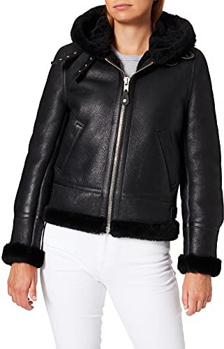 Schott Nyc Lcw1257H, Giacca di pelle Donna, Nero (Nero), M