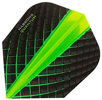 Harrows Quantum Dart-Flights 3D-Effekt – 100 Mikron – Standardform – Grün – 5 Sets (15 Stück)