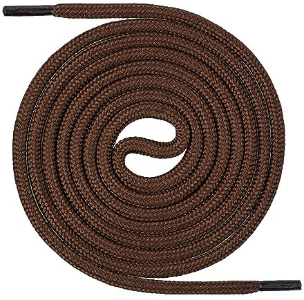 Mount Swiss Cordones redondos de calidad para zapatos de trabajo, senderismo y trekking, poliéster, diámetro 4,5 mm, muy resistente, color marrón, longitud 80 cm