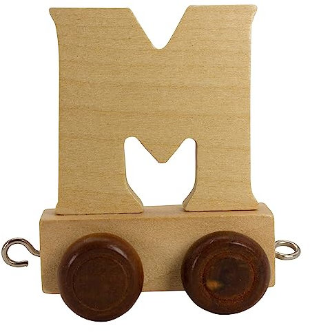 Buchstabenzug aus Holz, Buchstaben Zug, Lok, Waggon, A-Z, Wunschname (M)