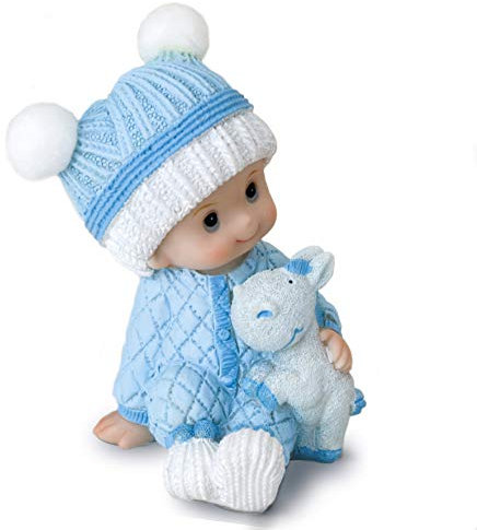 Mopec Y285.3 Figura pastel bebé para bautizos, Azul, 10 cm