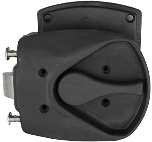 Serratura interna per porta, per roulotte, camper, caravan, barca, con linguetta supplementare, colore nero