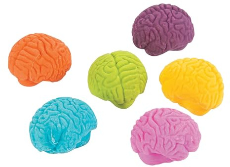 Fun Express Brain Shaped Erasers Set of 24 - Party Favors for Kids Birthday Goodie Bag Stuffers | Classroom Prizes Treasure Box Toys for Teachers | Bulk School Supplies
