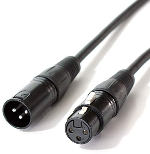 0.5m 3 Pin XLR Male to Female DMX Lighting Cable | Plug to Socket DJ Gig LED Signal Light Lead | Heavy Duty Stage Touring Link Wire
