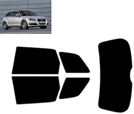 Passgenaue Tönungsfolie für-Audi A3 5-Türen 2008-2012 Heck/Seitenscheiben (50% Hellschwarz)