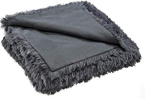 CelinaTex Shetland Bettwäsche 200 x 200 cm 3-teilig grau Polar-Fleece Bettbezug Flokati Optik Bett Garnitur