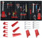 LZQ Parete forata per attrezzi, parete forata in metallo, con 17 pezzi, 120 x 60 x 2 cm, colore nero e rosso, parete degli attrezzi per officina