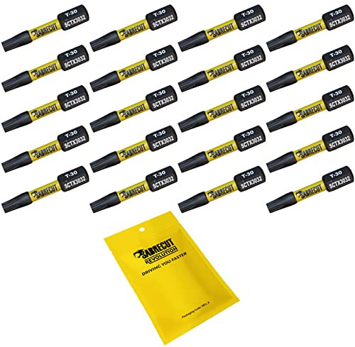 20 x SabreCut SCTX3032_20 32mm T30 TX30 Magnetic Impact Screwdriver Driver Bits Set Torx Heavy Duty