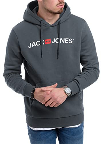 JACK & JONES Herren Kapuzenpullover (Dark Slate (Corp 054 Slate-White, M))