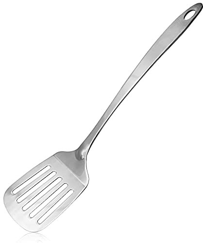 Stainless Steel Spatula, 35cm Stainless Steel Fish Slice Spatula Turner Length for Frying Steak Fish Eggs Pie Kitchen Utensil