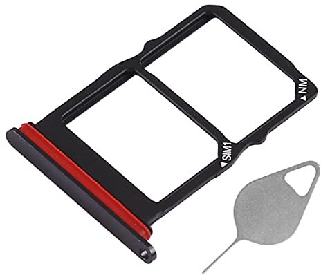 OnlyTech - Tiroir/Support de la Carte Double sim et Carte mémoire Micro SD du Huawei P30 Noir + Outil d'extraction