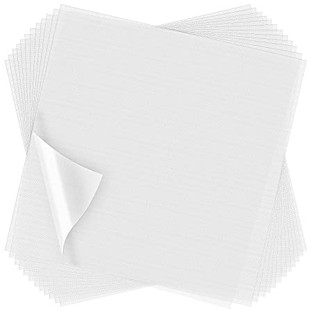 100 Blätter Wegspülen Stickerei Stabilisator Wasserlösliche Stickfolie Transparent Wasserlöslicher Stabilisator für Stickerei Zubehör (8 x 8 Zoll/ 20 x 20 cm)