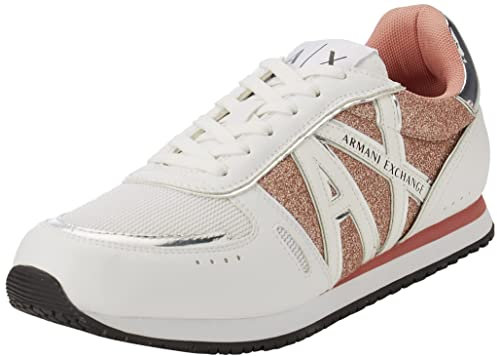ARMANI EXCHANGE Rio Sneakers, Scarpe da ginnastica Donna, Op White Rose, 36 EU