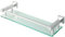 SAYAYO Étagères de Salle de Bain Étagère de Douche en Verre Étagère Murale Rangement Douche avec Tablette, Verre Trempé Rectangulaire, Finition Chrome Poli, 40CM, EGC2000-40-C