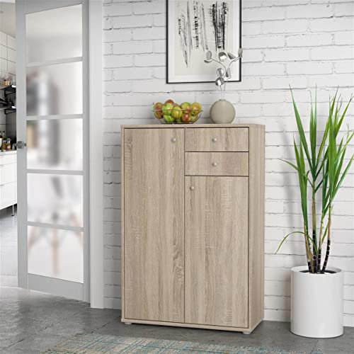 möbelando Kommode Holzschrank Standschrank Anrichte Beistellschrank Schrank Tembi II Sonoma-Eiche