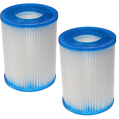 vhbw 2X Cartouches filtrantes Compatible avec Bestway 58386, 58383 Piscine Pompe de Filtration, Filtre à Eau Bleu/Blanc