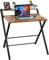 GreenForest Schreibtisch Klappbar für Kleine Räume, Klappbarer Schreibtisch mit Regal, Keine Montage Erforderlich Schreibtisch Klappbar, Home Office Schreibtisch Schmal, Kleine Größe, Braun