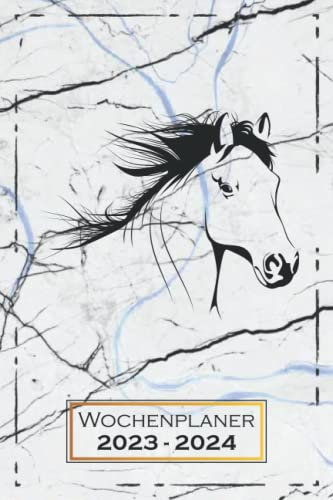 Wochenplaner 2023-2024: Pferd, Reiten | A5 (6x9) | 1 Woche auf 2 Seiten | Softcover | mit Monatsübersicht & Kontakttabelle | Terminkalender, Planer | Pferdemotiv | qd1