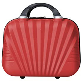 TROLLEY ADC - Vanity Case Rigide 21x29x11cm - 1,2Kg - 11 Litres - Trousse de Toilette Femme Homme - Solide 100% ABS Idéal Pour Partir en Week-end ou en Voyage - Collection Elegance - Bordeaux