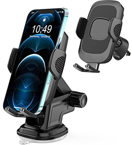 Car Phone Mount,3 in 1 Car Holder Dashboard/Windscreen/Air Vent for Samsung Galaxy S23 S24 S25 Plus Ultra A15 A53 A56 A26 A55 A54 A23 A33 A14 5G S22 S21 FE,iPhone 16e 15 16 12 13 14 11 Pro Max/SE 2022