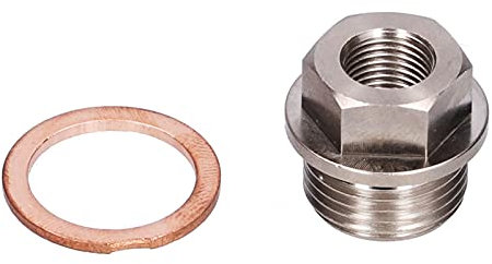 Fafeicy M18x1.5 Adaptador de Sensor, 1/8 NPT Sensor de Temperatura del Agua de Escape NPT Temperatura del Refrigerante, Grifos de Lavabo de Baño sin Contacto con junta