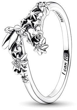 PANDORA Disney Tinker Bell Funkelnder Ring aus Sterling-Silber mit Cubic Zirkonia in der Farbe Silber, Gr. 52, Disney X PANDORA Kollektion, 192516C01-52
