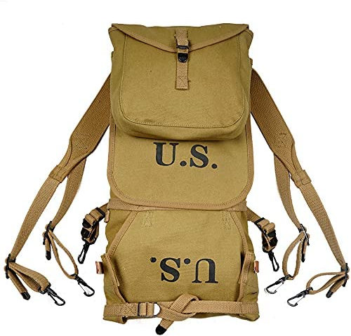 Réplique US M1928 Sac M1942 WW2 US Army Outdoor Tactical Package, kaki, Classique