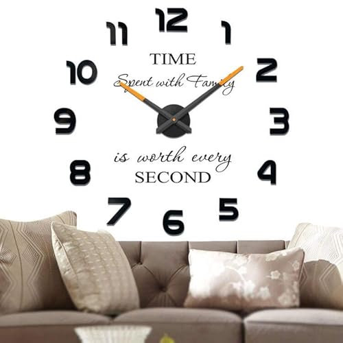 Vangold Moderne Mute DIY große Wanduhr 3D Aufkleber Big Wanduhren für Home Office Decor Geschenk