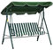Outsunny Gartenschaukel 3-Sitzer mit verstellbarem Sonnendach, Außenschaukel mit atmungsaktiver Texteline und Metallsitz, Belastbarkeit bis 240 kg, 172x110x153 cm, Weiß und Grün