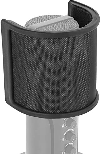 Geekria for Creators Mic Metal Pop Filter, Windscreen Cover with Metal Mesh and Foam Filter, Antipop Mask Compatible with FIFINE K669B, K683A, MXL 770, Audio-Technica AT2020 (Size S)