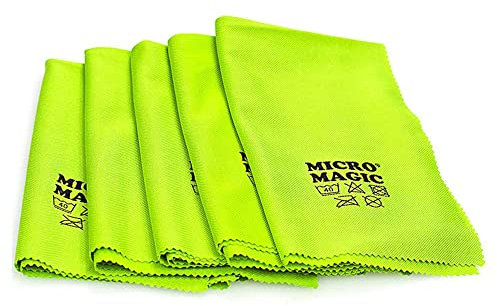 Pastaclean® Micro Magic [5 Stück] Poliertücher Limette | Fensterputztücher für Kristallklare & Streifenfreie Scheiben | 40 x 50cm Glastücher Microfaser | Fusselfreies Putztuch für Haushalt & Auto