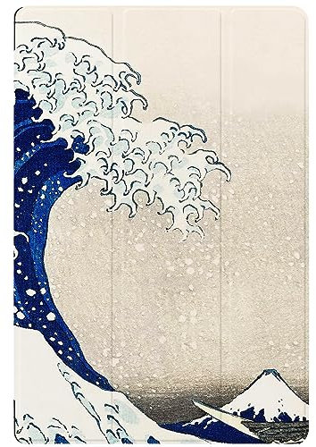 Berkin Arts Kompatibel mit Samsung Galaxy Tab A7 Lite Hülle 8.7 Zoll Model SM-T225/T220/T227 Hülle Premium-Lederbezug Ukiyo-e Japanischer Stil (Hokusai – Die große Welle)