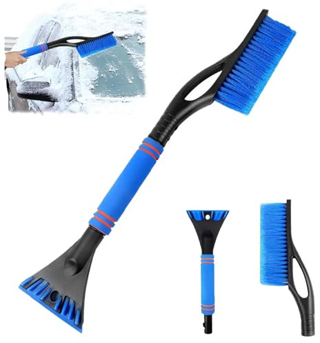 JLTXKST Spazzola da Neve per Auto,Snow Brush Scraper di Ghiaccio,2 in 1 Raschietto per Ghiaccio Rimovibile,Raschietto per Ghiaccio Spazzola da Neve,per Parabrezza SUV, Camion, Veicolo(Blu). (A)