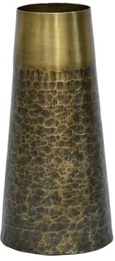 Tischvase aus Messing in antikem Gold, 15 x 30 cm