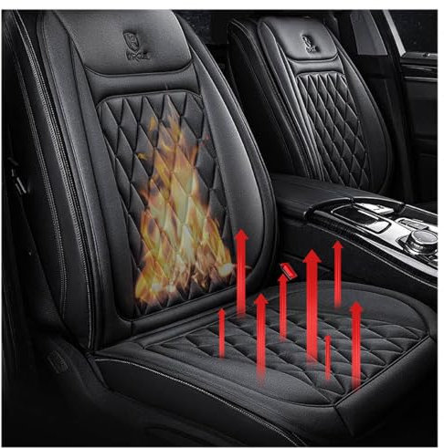 BesBet Autositzheizung, 12v Intelligente Steuerung Universal Sitzbezug Auto Warmer Rutschfester Autositzbezüge Mit Heizung Autositz,A-2Packung
