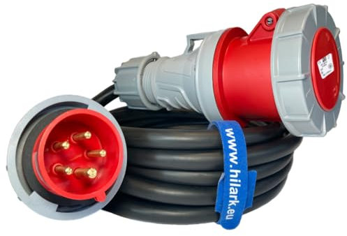 H07RN-F 5x6 mm2 Adapter CEE 5P (Stecker) auf 4P (Steckdose) 63A IP67 0,5m