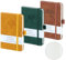HOMEMARS Notizbuch A6, 3 Stück Notizbücher Set, Notizblock, Braun, Gelb, Grün, 192 Seiten, kariert, Notizheft, Notizblock a6, Journal, Reisetagebuch, Notizbuch Leder, Prägebaum Design