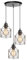 PETITES ECREVISSES Suspension Luminaire Industrielle 3 Lampes Vintage E27 Lustre Abat-jour en Métal Design pour Salon Chambre Cuisine (Noir-D)