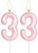 Hot Pink Happy 33rd Birthday Candle,Pink Number 33 Candle,Birthday Cake Candle Decorations,Cake Candles Cake Toppers for Girls Women,Wedding Anniversary