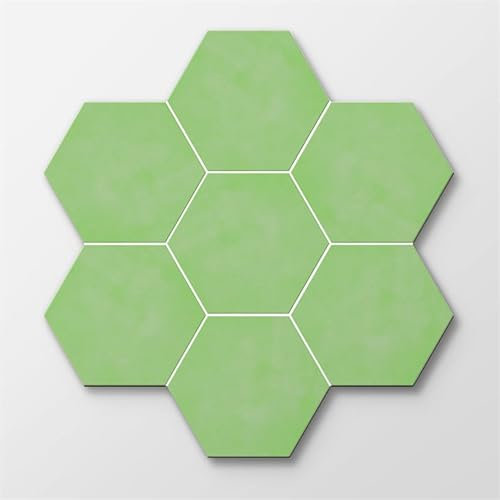 Fliesenaufkleber Grünes Hexagon Küchenrückwand Folie 3d Fliesenaufkleber Bad PVC Klebefliesen Wasserdicht Selbstklebende Fliesen Leicht zu Schrubben Klebefliesen Boden3 PC(25x30cm)