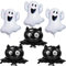 DazzJoy 6 Stück Halloween Luftballons, XXL Geist Fledermaus Luftballon Tiere Ballons, Halloween Fledermaus Geister Deko Folienballon, Halloween Balloons für Halloween Party Deko, Kindergeburtstag Deko