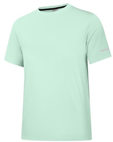 Herren Rash Guard UPF 50+ Sonnenschutzkleidung Kurzarm-T-Shirts für Männer Leichte, schnell trocknende SPF UV Swim Surfing Tees Grün 05-XL