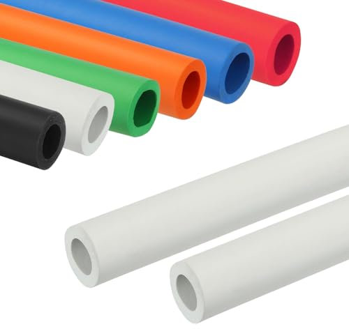 Tuyau D'isolation Thermique, 98cm Tube en Mousse de Poignée Poignées, Manchon Isolation Phonique Auto-scellant, ID 18/22/25/28/32.0mm pour Fitness Outils Support De Guitare(Blanc,22.0mm x 5.0mm x 98cm