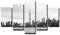 FatAco 5 Paneele Leinwand mit Rahmen Downtown Toronto Stadt Bild Kunstdruck Leinwand Gemälde Wandmalerei Home Office Wohnzimmer Schlafzimmer Dekoration Ready to Hang