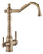 Rubinetto Cucina Rubinetto Lavello 3 Vie Per Sistemi Osmosi, Anticato Vintage Stile Girevole A 360 ° Doppia Leva Ottone 3 In 1 Miscelatore Cucina Per Acqua Potabile, Rubinetto Lavello Cucina, Bronzo