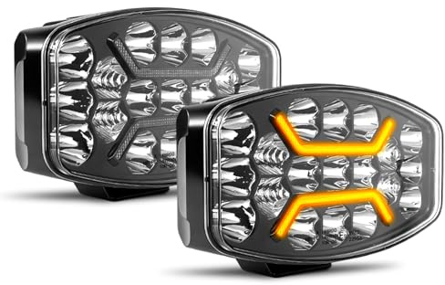 CO LIGHT 2PCS 10 Zoll LED Fernscheinwerfer 12/24v,150W 180° Justierbar Arbeitsscheinwerfer IP69 Wasserdicht ECE weiß Amber Zusatzscheinwerfer Auto für LKW, Traktor,4x4, ATV, Boot