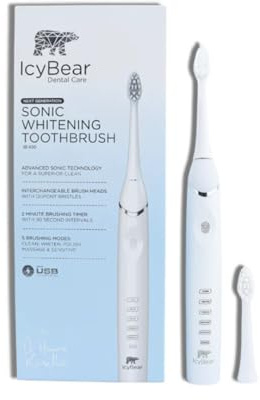 ICY Bear Brosse à dents électrique Sonic nouvelle génération – avec reconnaissance d'empreintes digitales – 5 modes de brossage – Minuteur d'intervalle – Capteur de pression intelligent avec batterie