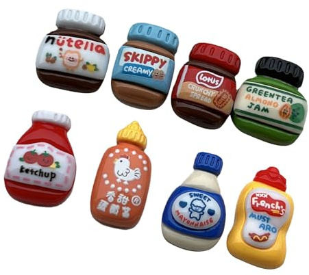 FROMCEO 8Pcs Refrigerator Magnets Cartoon Sauce Bottle Fridge Magnets Decorative Magnets Ornaments For Kitchen And Office Use