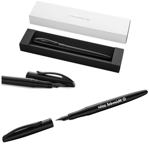 Pelikan Jazz® Noble Elegance P36 Füllhalter mit Gravur Geschenk - einzigartige Stifte mit Namen - personalisierte Geschenke - Füllfederhalter personalisiert (Carbon Schwarz)