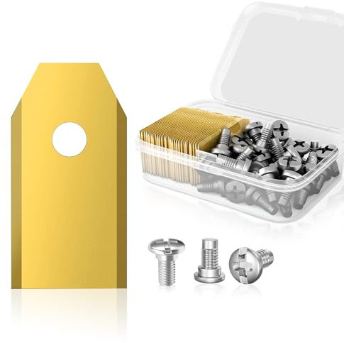 CIYIN Juego de 30 Cuchillas Robot Cortacesped, Cuchillas para Robot Cortacesped con Tornillos, Cuchillas de Titanio Cortacesped Compatible con Husqvarna, Gardena, Yard Force